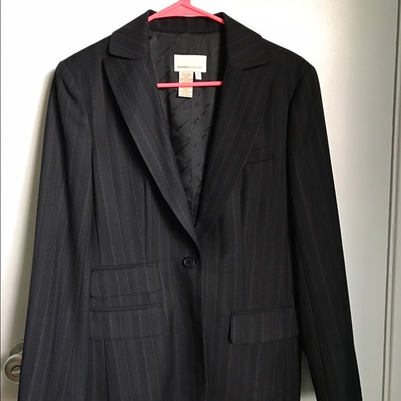Black pinstriped blazer. - Picture 1 of 4