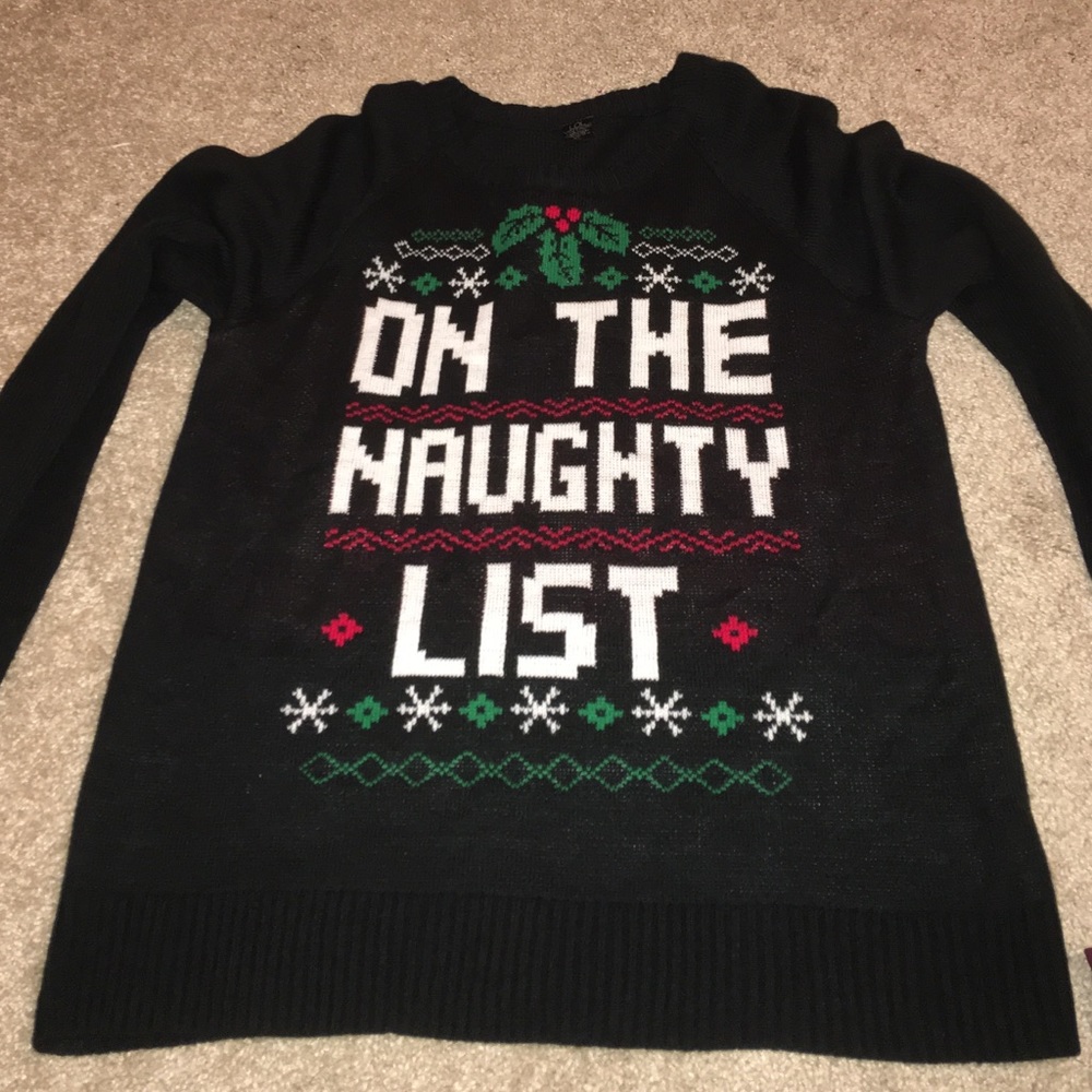 New "on the naughty list" sweater