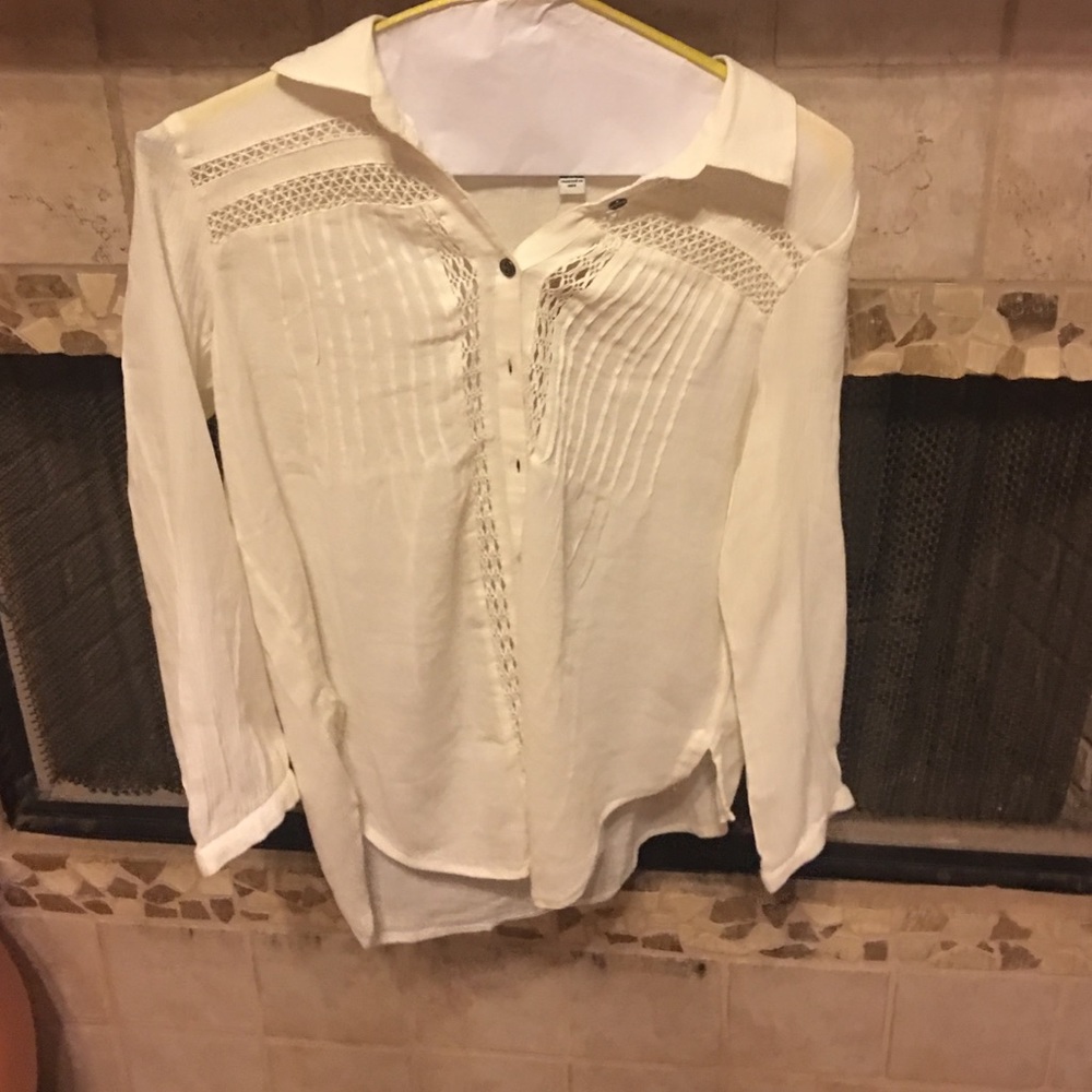 Off white button up blouse