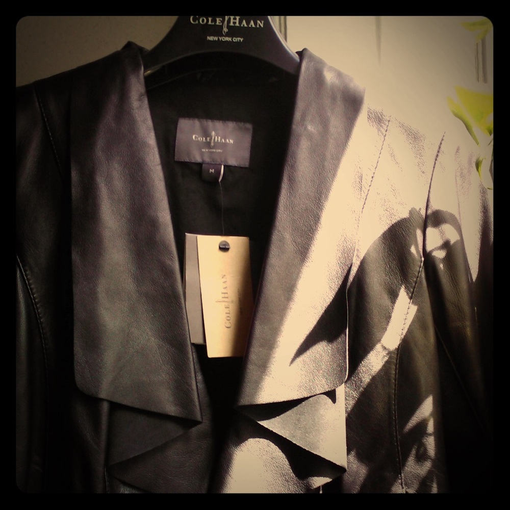 Drapey leather jacket