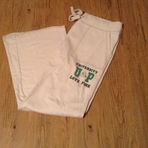 PINK by VS university sweatpants cream color