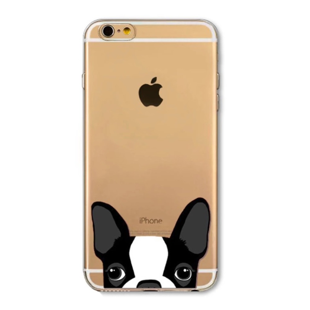 CUTE DOG IPHONE 5 5S SILICONE CASE NEW PUG bulldog - Picture 1 of 1
