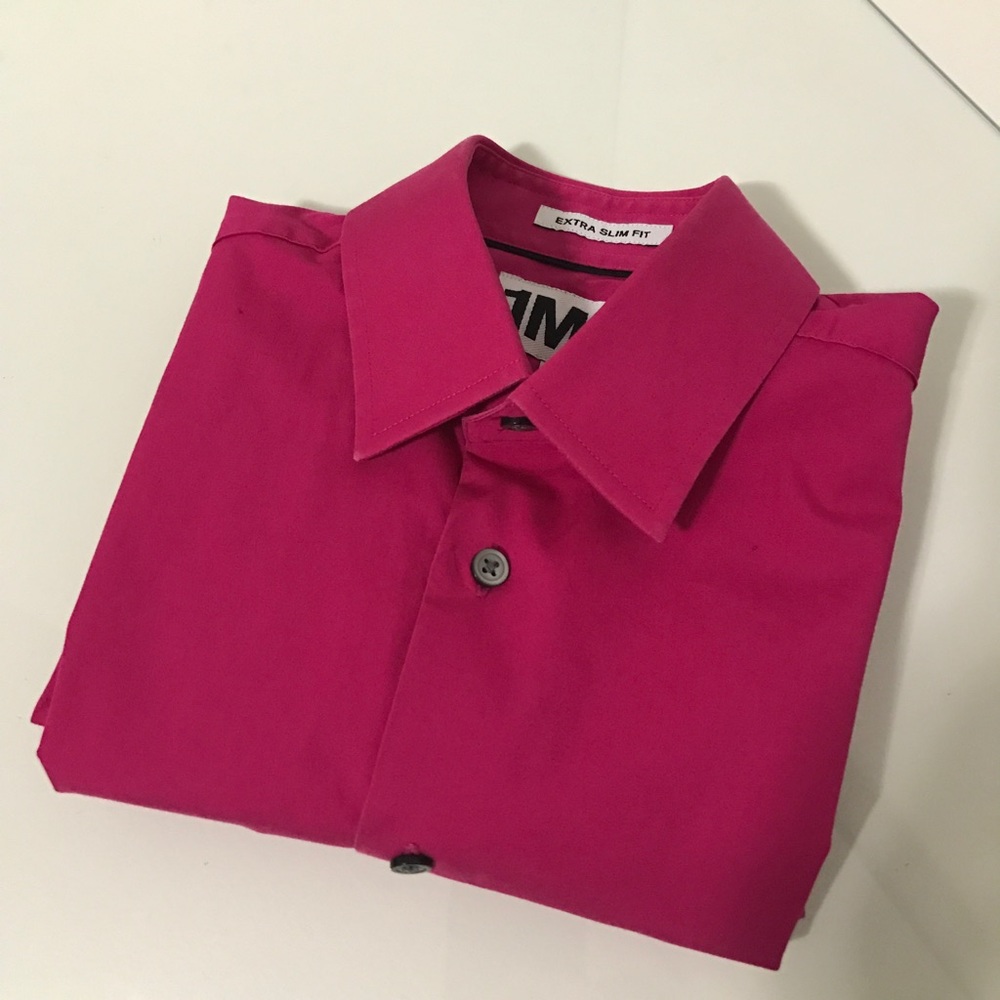 Express Mens 1MX XS Fitted Button Down Dress Shirt