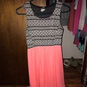 Tribal Print & Coral Pink Dress