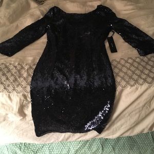 Delightful ways Navy Blue sequin dress