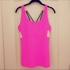 Athleta hot pink workout tank top large