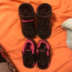 Black and pink sneakers