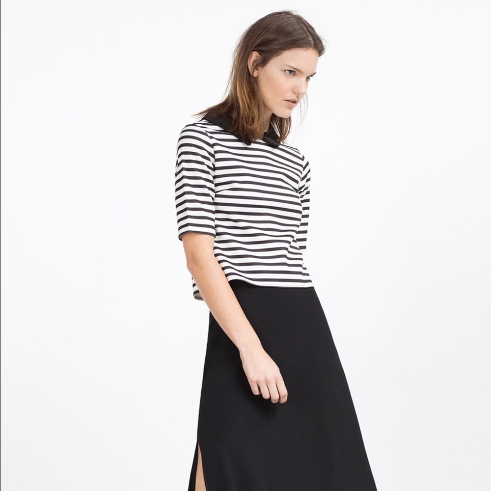 Zara top with Peter Pan collar