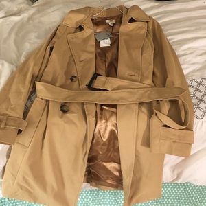 J crew tan trench coat