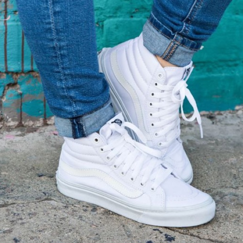 White Vans Sk8 Hi