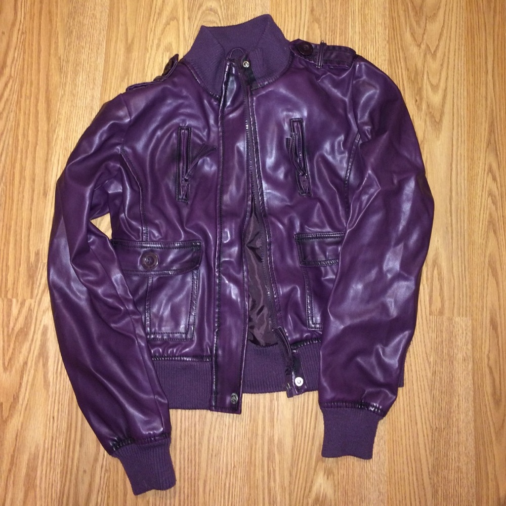 Purple leather Jacket