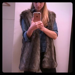 Zara grey fur vest