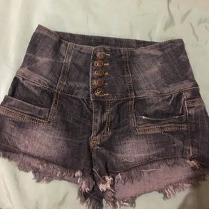 High waisted jean shorts