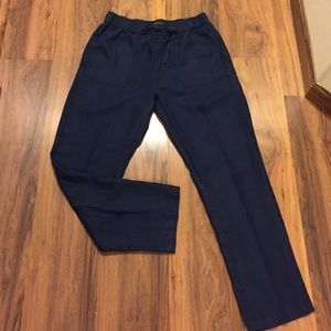 Banana Republic 100% linen navy pants