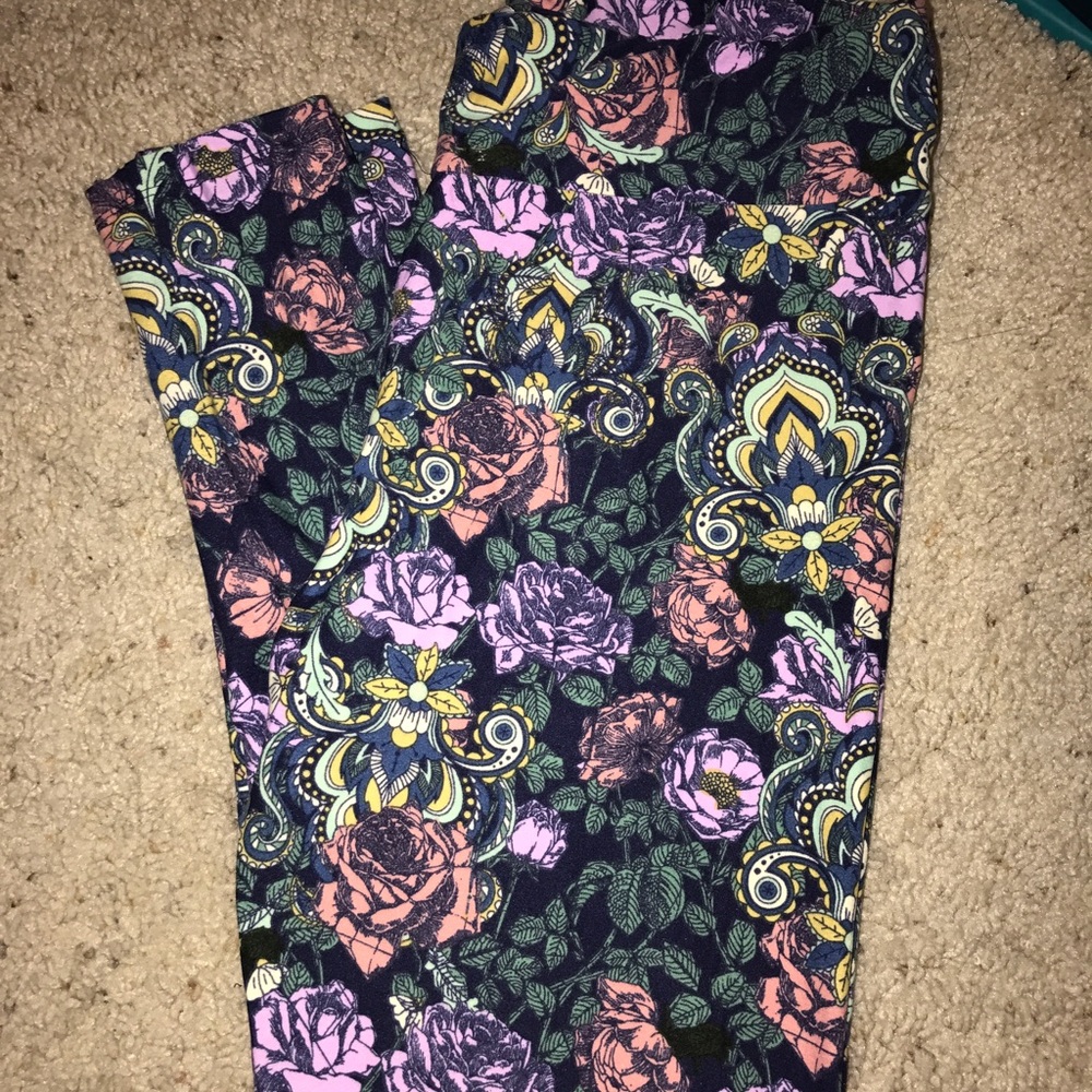 LULAROE PAISLEY FLORAL UNICORN LEGGINGS TC