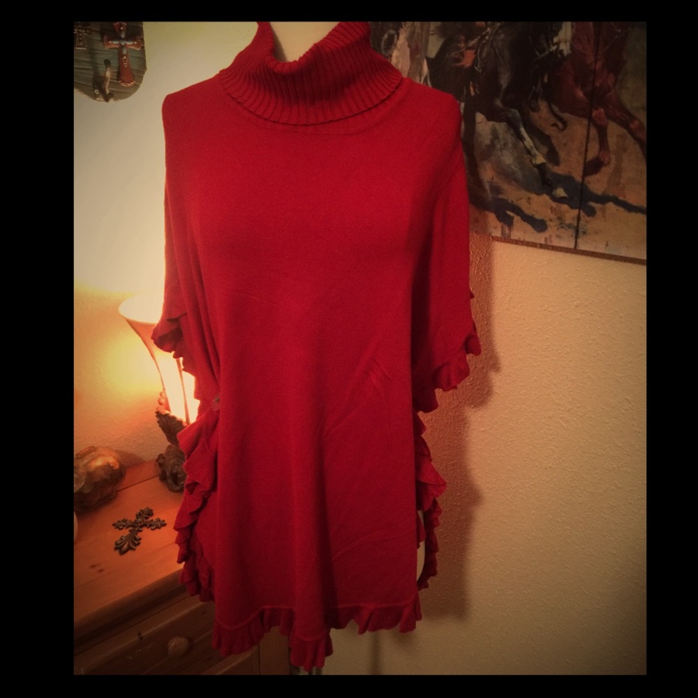 Cowl Neck Pancho Sweater