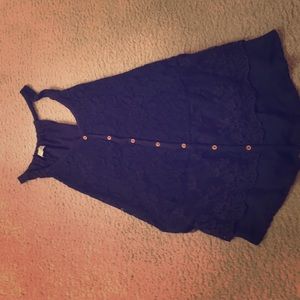 Navy blue lace tank top
