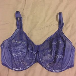 Blue lace/mesh bra