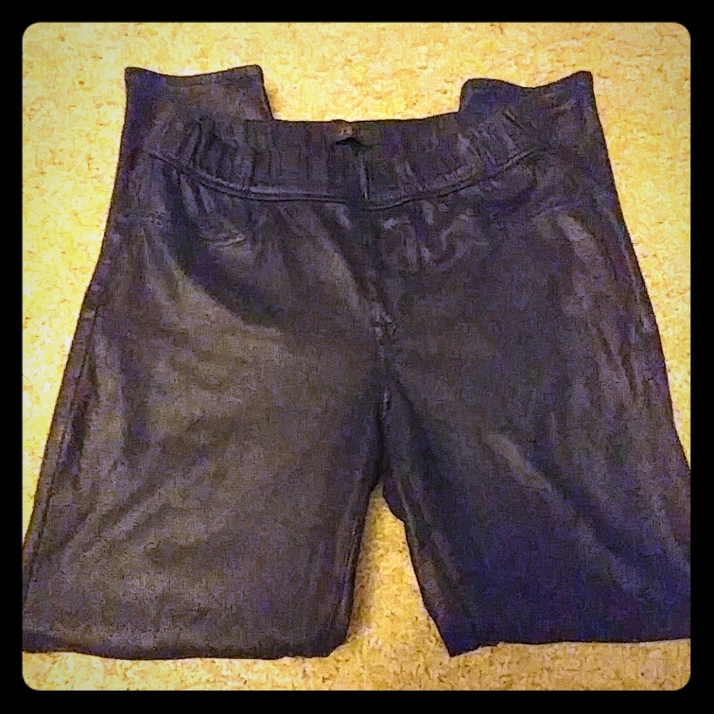 Faux Leather Leggings, black