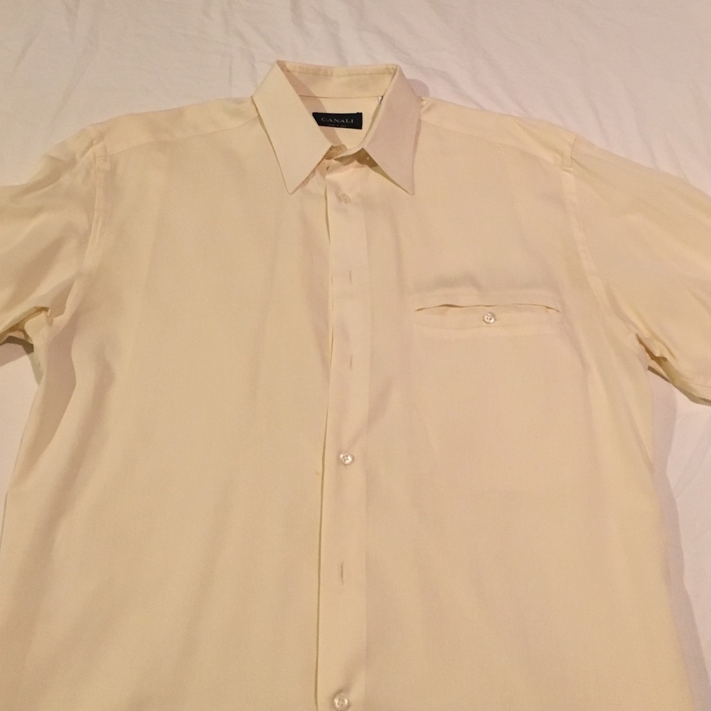 Canali dress shirt- cream/yellow color