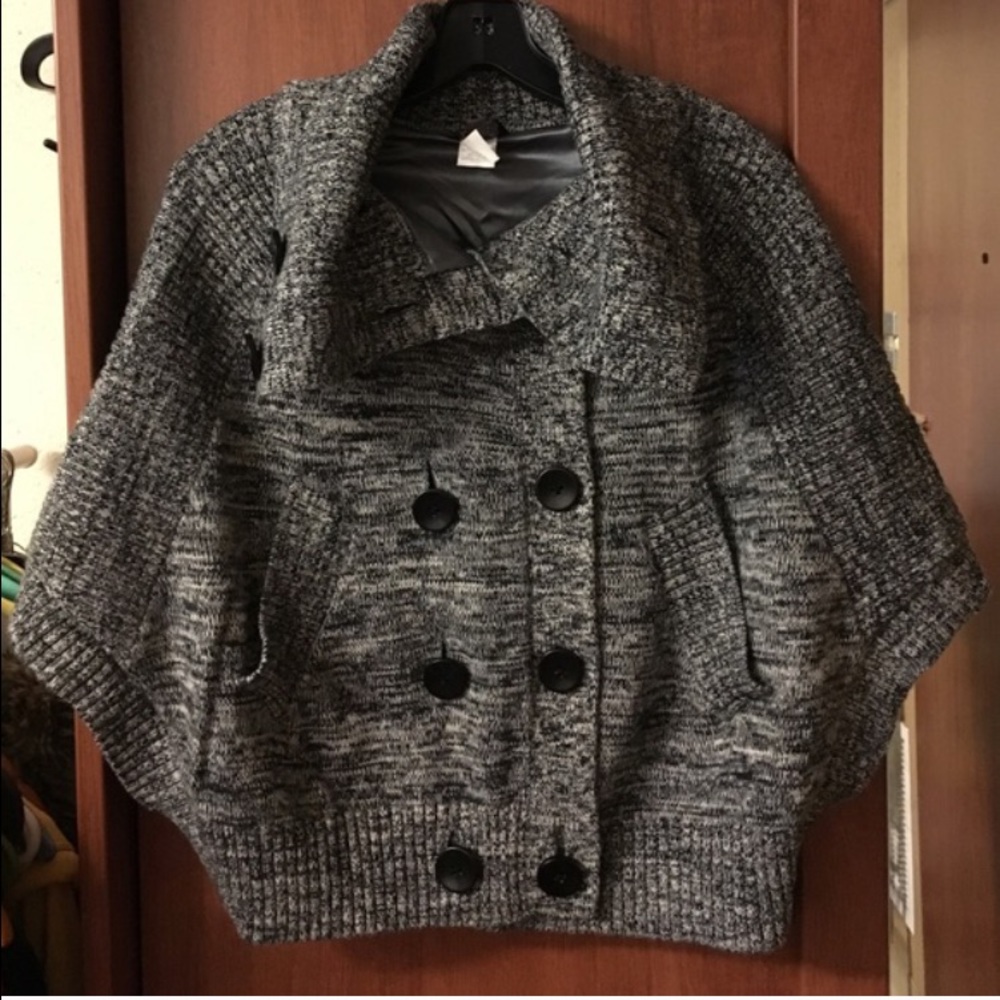 Anthropologie: Cape/ short batwing sweater Size L