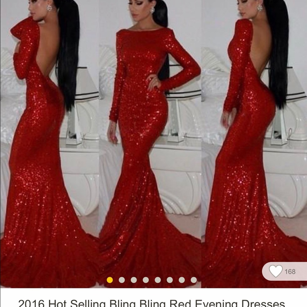 Red Sequined evening gown/prom dress