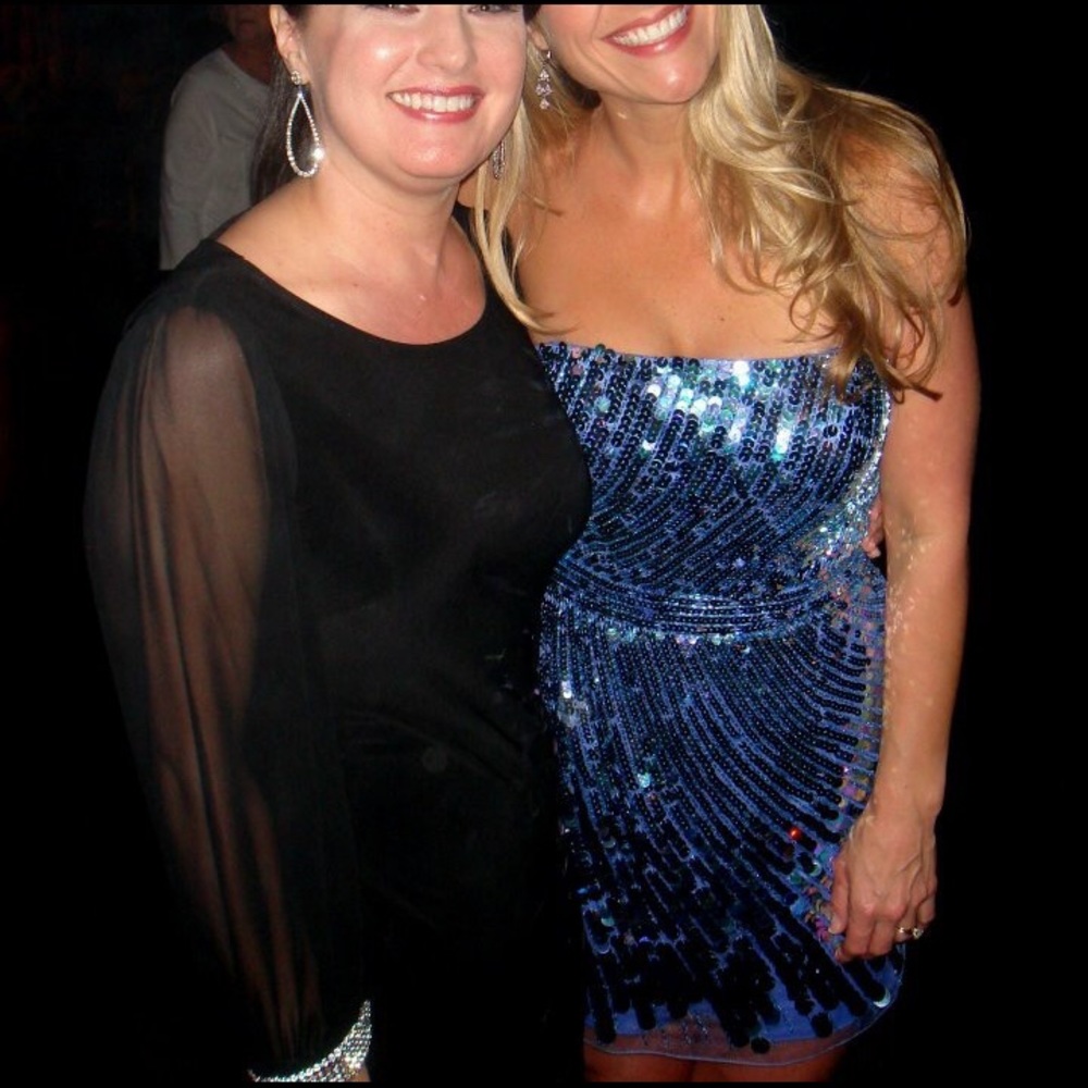 Blue Iridescent Sequin formal-Size 8 fits like a 4