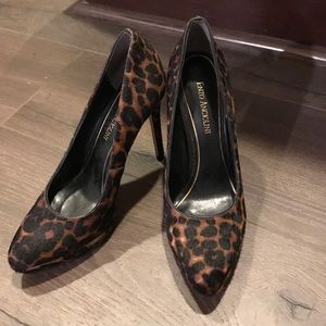 Enzo Angiolini hair calf leopard heels.