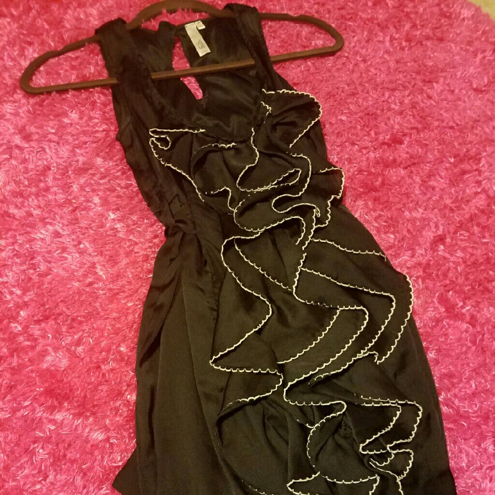 Black and white ruffle dress