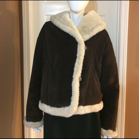 Express Jackets & Blazers - Vintage Express Brand Suede & Fur Coat