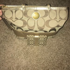 Authentic Gold Coach Purse w/ Matching Wallet