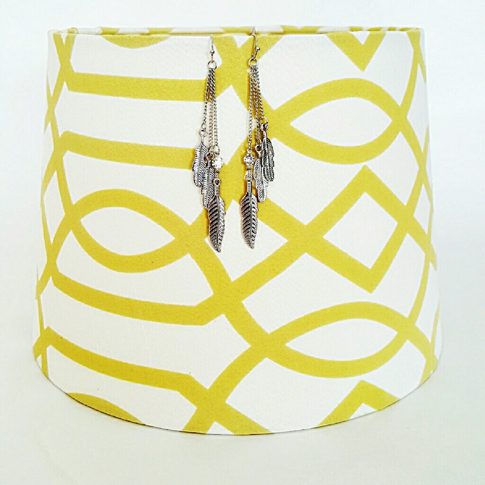 Silver Dangle Feather Earrings