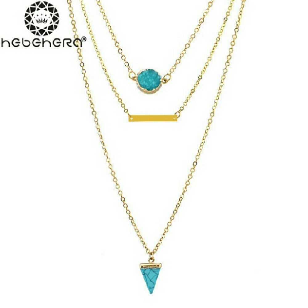 💜Only One💜Multilayer turquoise druzy necklace