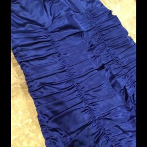 Blue strapeless dress