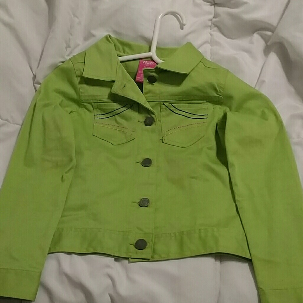 green jean jacket.