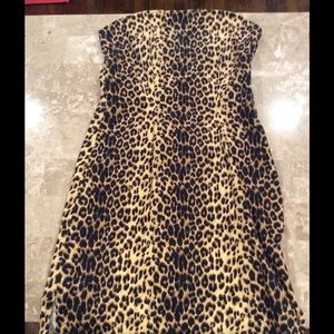 Cheetah print strapeless mini dress