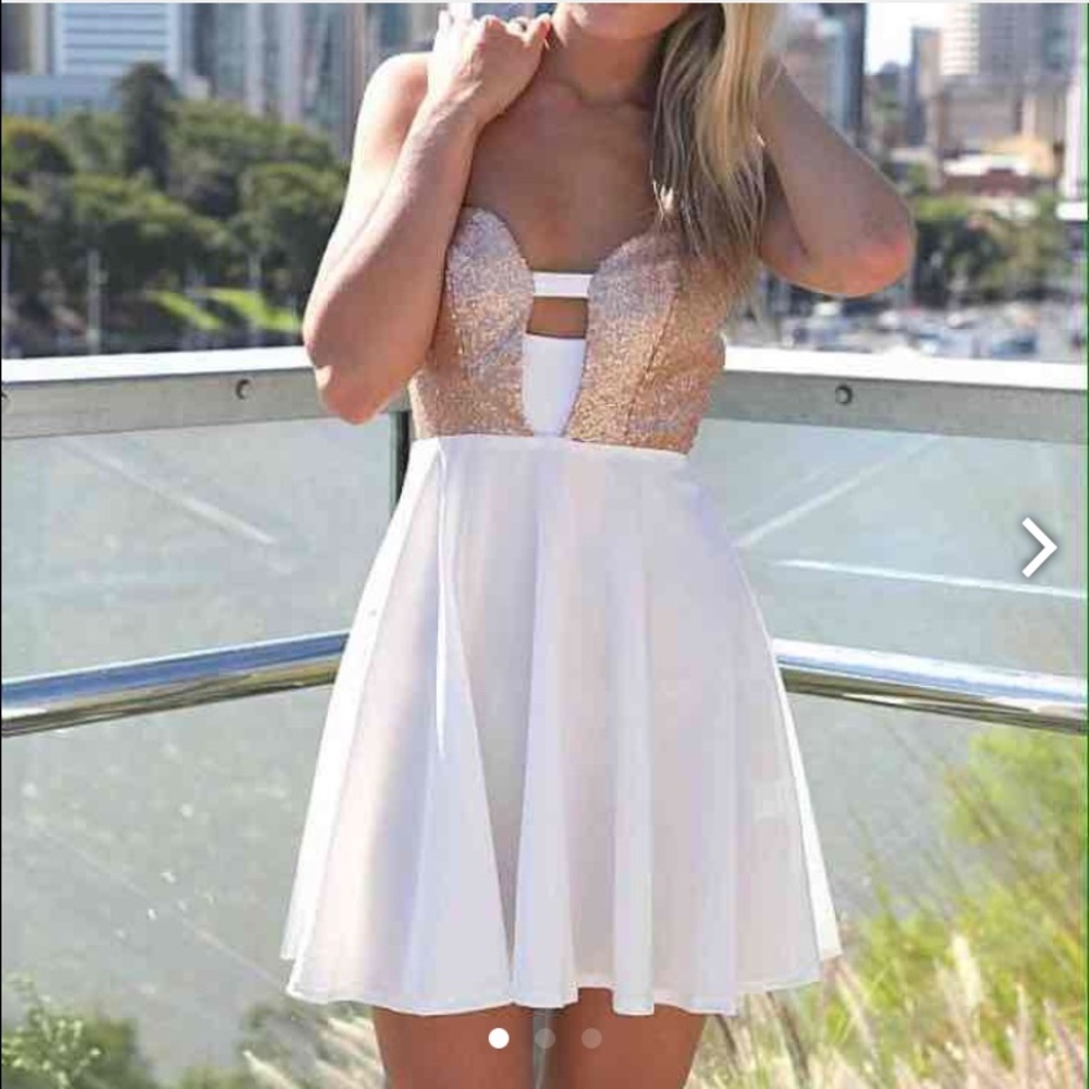 Xenia Gold & White Dress