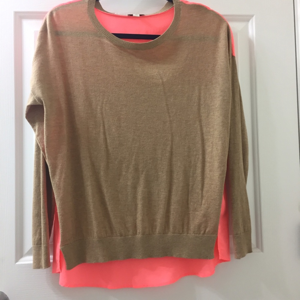 Tan/Coral Gap Blouse