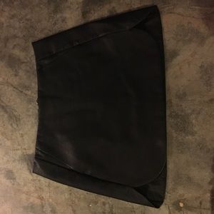 Topshop black leather mini skirt