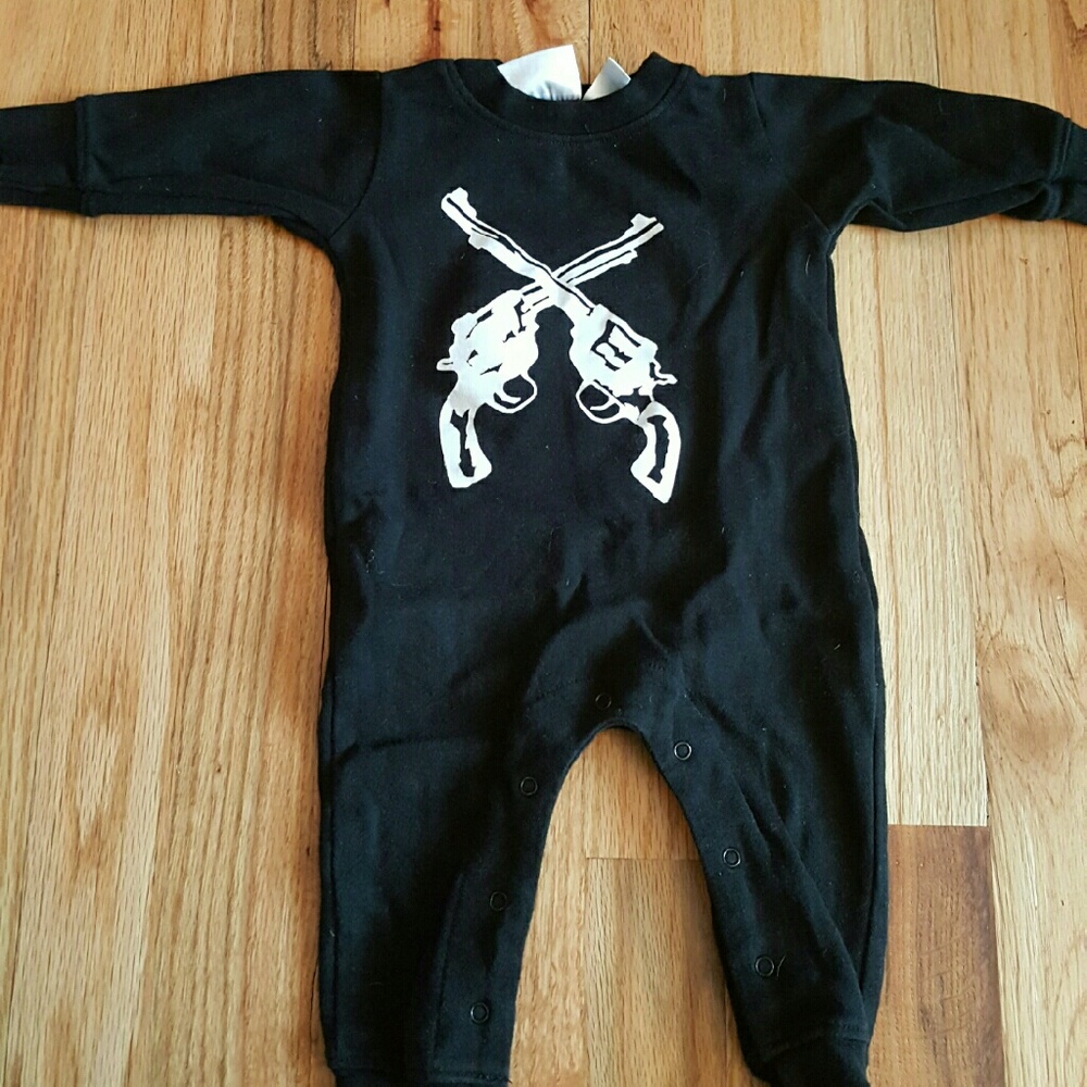 Punk rockabilly pistol gun baby one piece romper