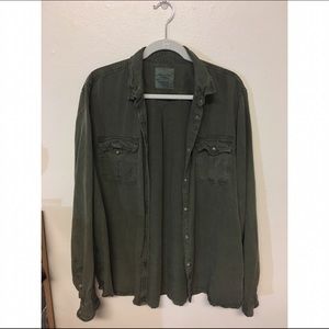 American Eagle Outfitters Army Green Button Up