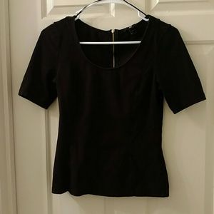 Black zip down t-shirt