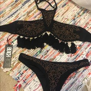 Quartz Tassel Top and Bronze Bikini Bottom!