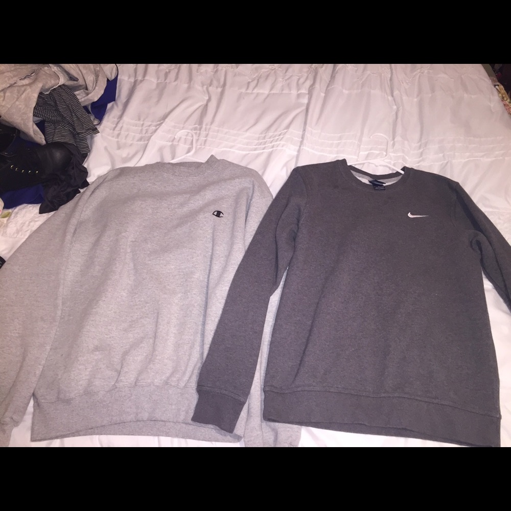 Nike and champion sweatshirt