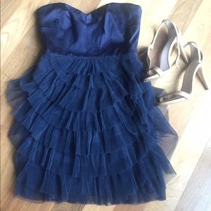NWT Navy Blue BCBG Dress with Ruffles