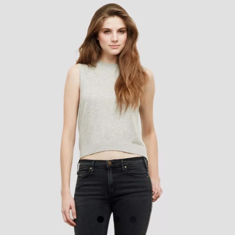 Brand New!  PERFORATED SLEEVELESS CROPPED SWEATER