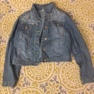Denim Rhinestone Jacket Cato size XL