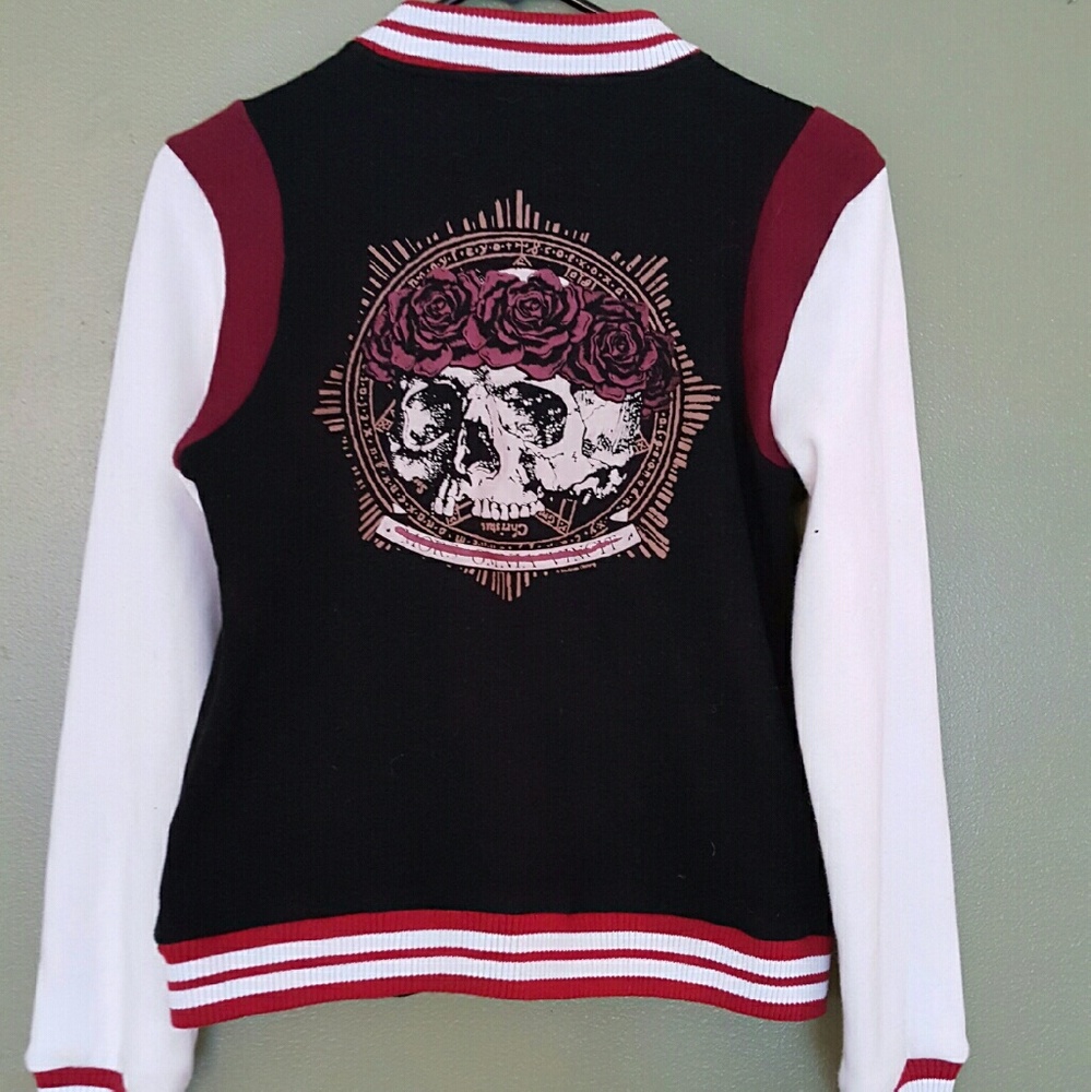 SOLD💋🍒Sourpuss varsity letterman jacket Crimson