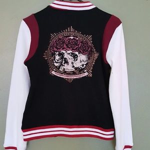 SOLD💋🍒Sourpuss varsity letterman jacket Crimson