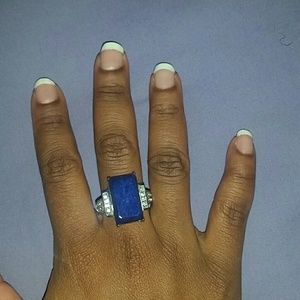 Lapis Ring, stainless steel setting